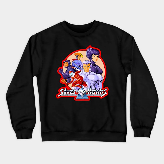 80s Cartoon SilverHawks Crewneck Sweatshirt by Niko Neon